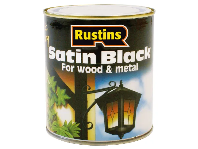 Rustins Satin Black Wood & Metal 250ml
