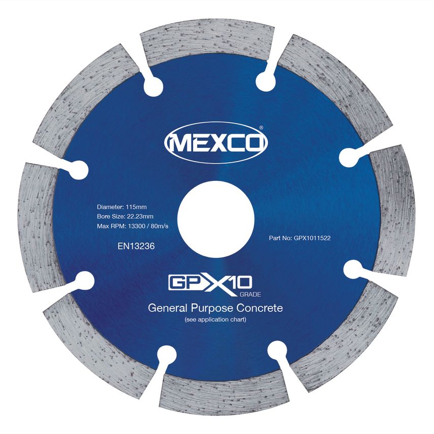 Mexco 115mm Concrete Diamond Cutting Disc