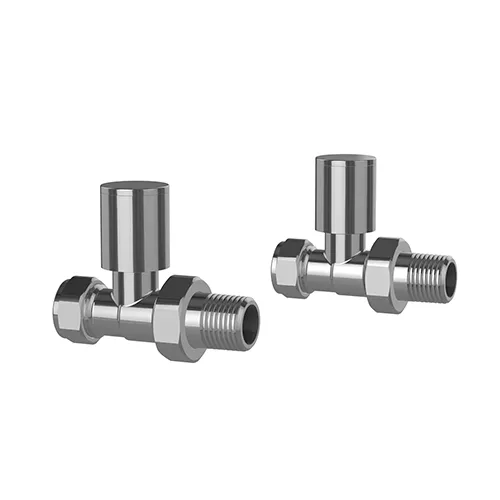 Pro Plus Chrome Radiator Valve Straight 2pcs