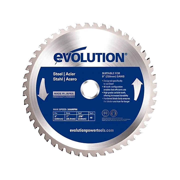 Evolution Mild Steel Cutting Circular Saw Blade 230 x 25.4mm x 48T