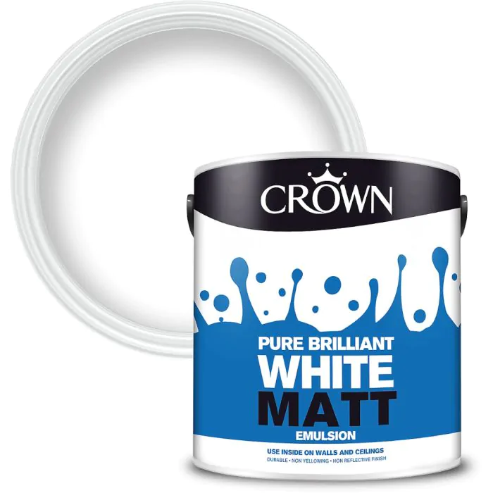 Crown Matt Emulsion Pure Brilliant White 2.5L