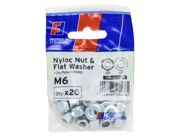 ForgeFix M6 Nyloc Nut & Washer 20 Pack