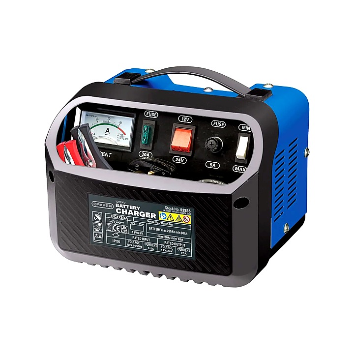 Draper 12/24V Automotive Battery Charger 16-20 Amp