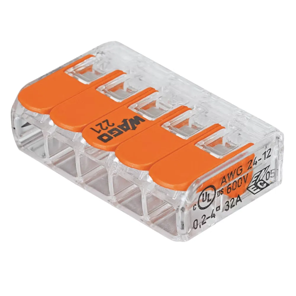 5 Way Compact Splicing Connector 4mm² 25 Pack