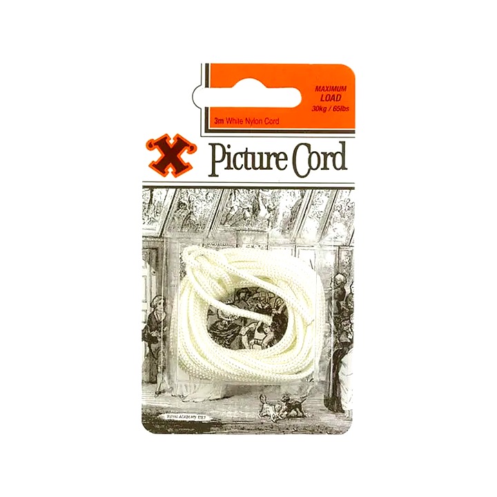 X White Nylon Picture Cord 3m