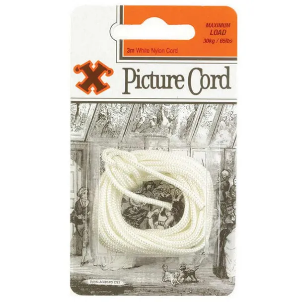 X White Nylon Picture Cord 3m