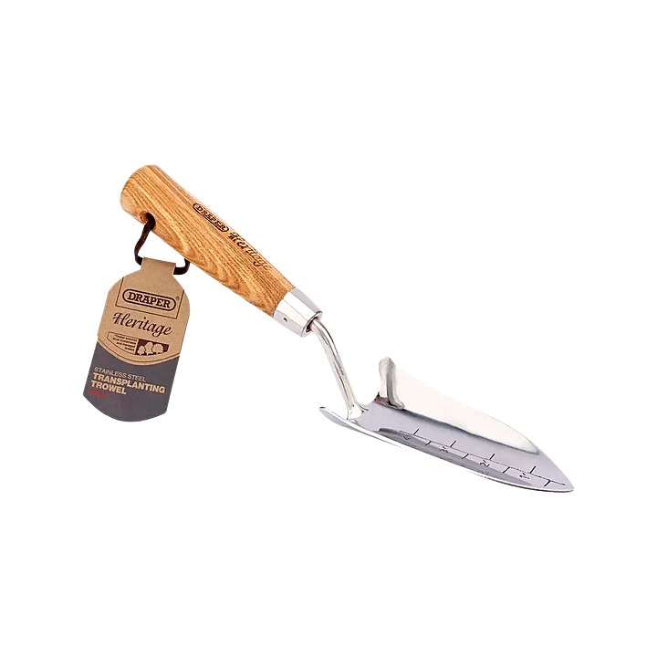 Draper Heritage Stainless Steel Transplanting Trowel with Ash Handle