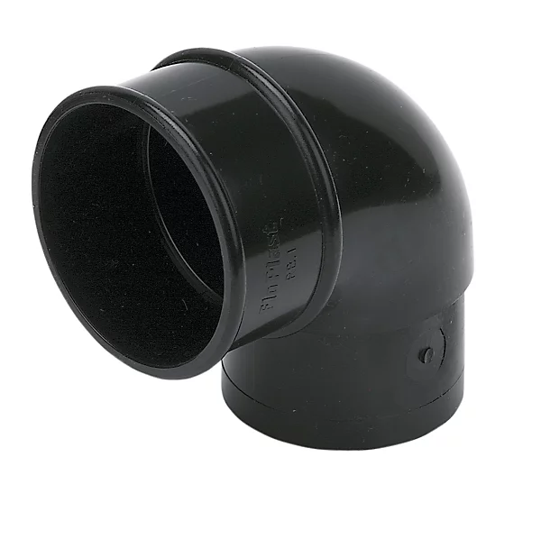 68mm Round Gutter 90° Bend Black