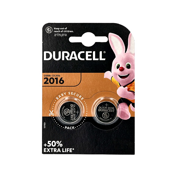Duracell Lithium Coin Batteries 3V CR2016 2 Pack