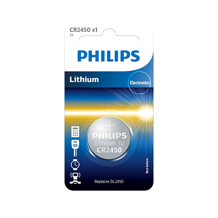 Philips CR2450 3V Lithium Button Cell