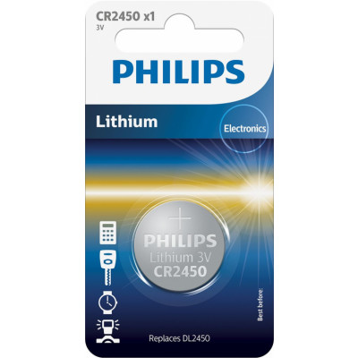 Philips CR2450 3V Lithium Button Cell