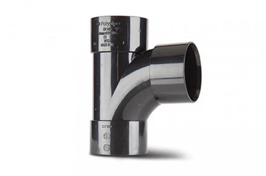 50mm Tee Solvent Weld Black