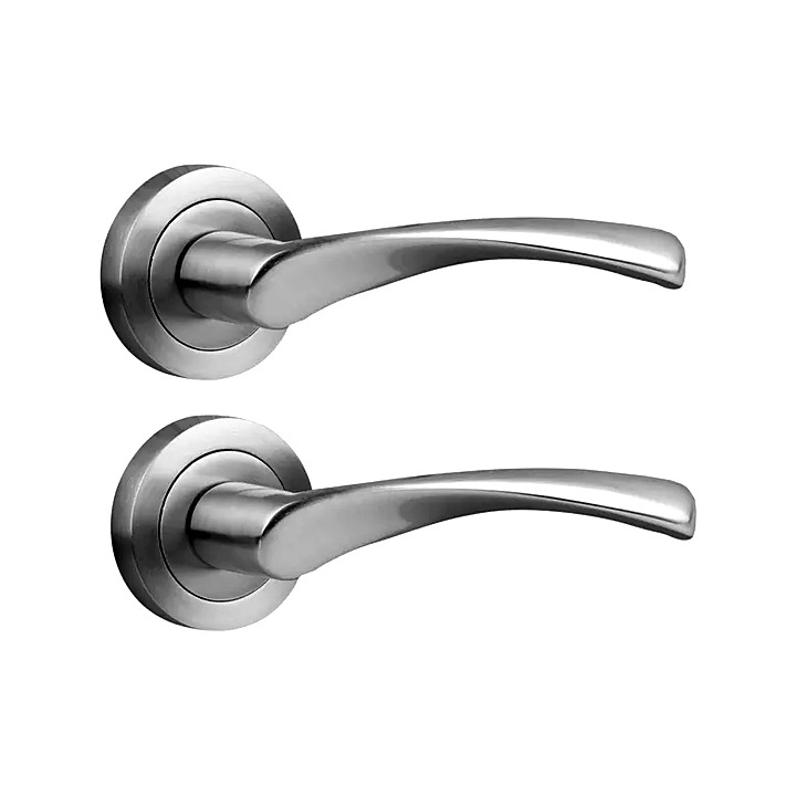 Sichern Stirling Round Lever On Rose Satin Chrome Handle