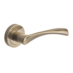 Sichern Stirling Round Lever On Rose Satin Brass Handle