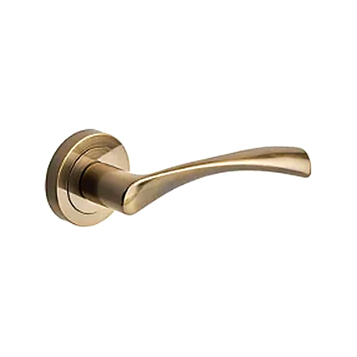 Sichern Stirling Round Lever On Rose Satin Brass Handle