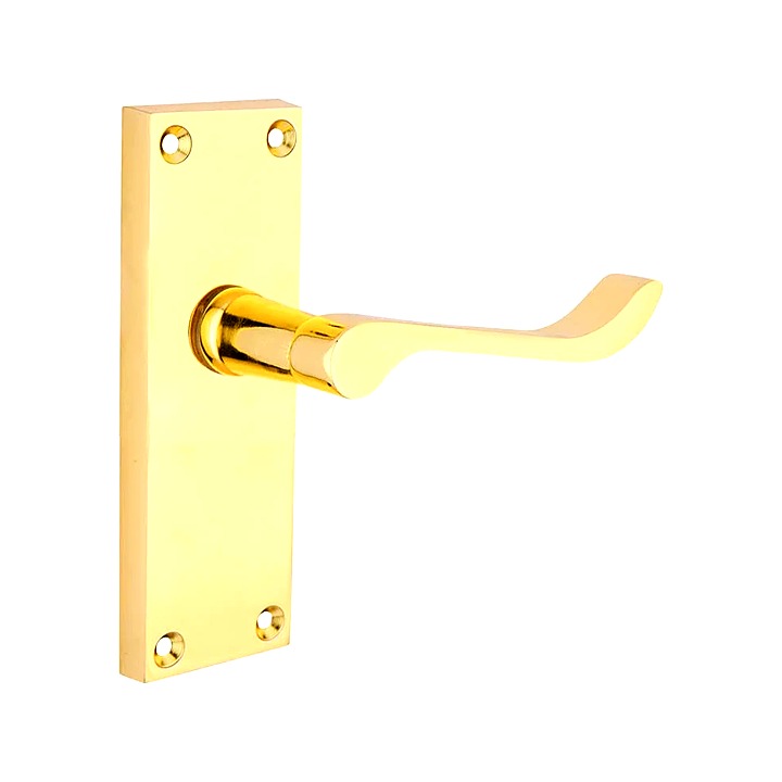 Sichern Victorian Scroll Door Handles Pair Electro Brass