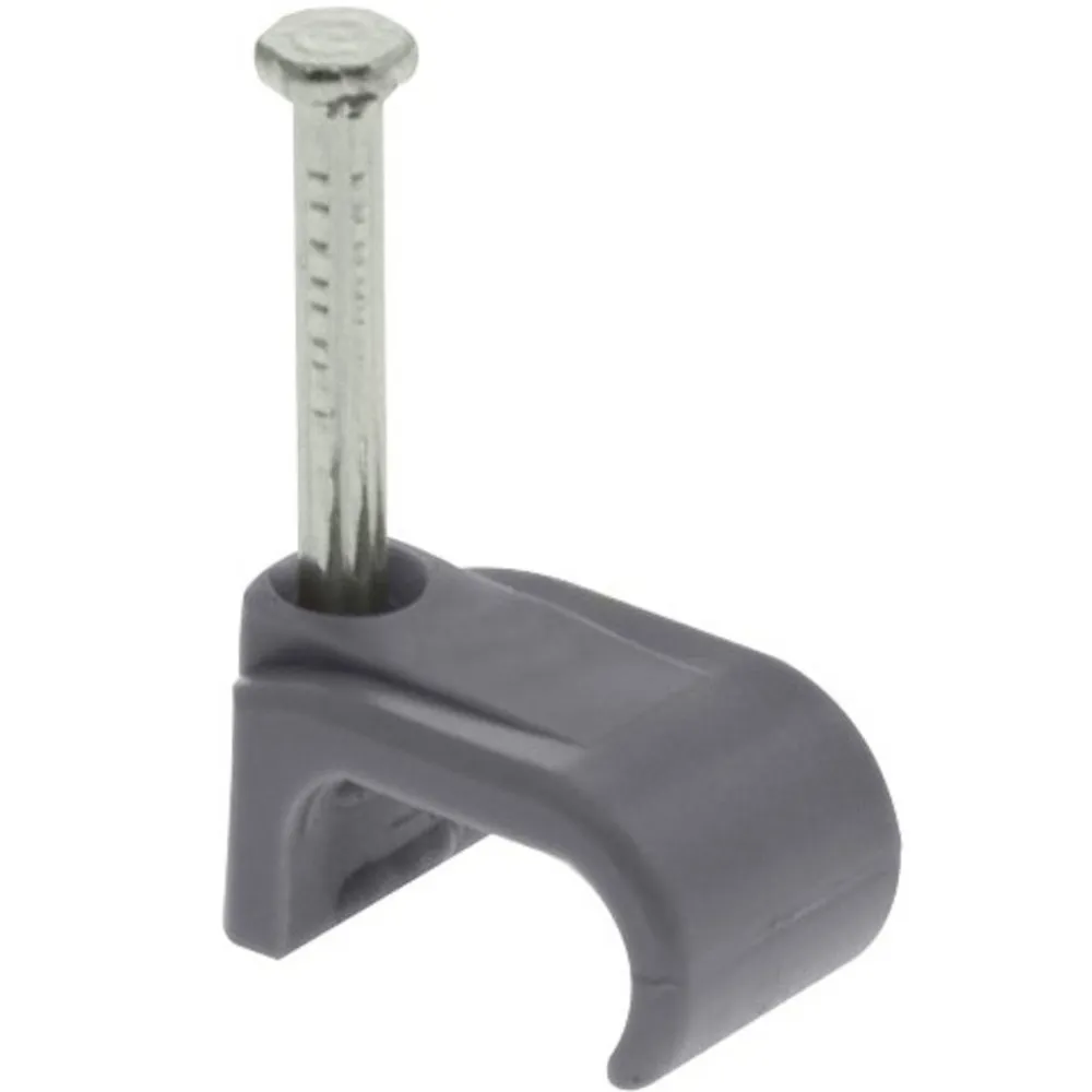 Status 2.5mm Square Cable Clips Grey Pack of 50