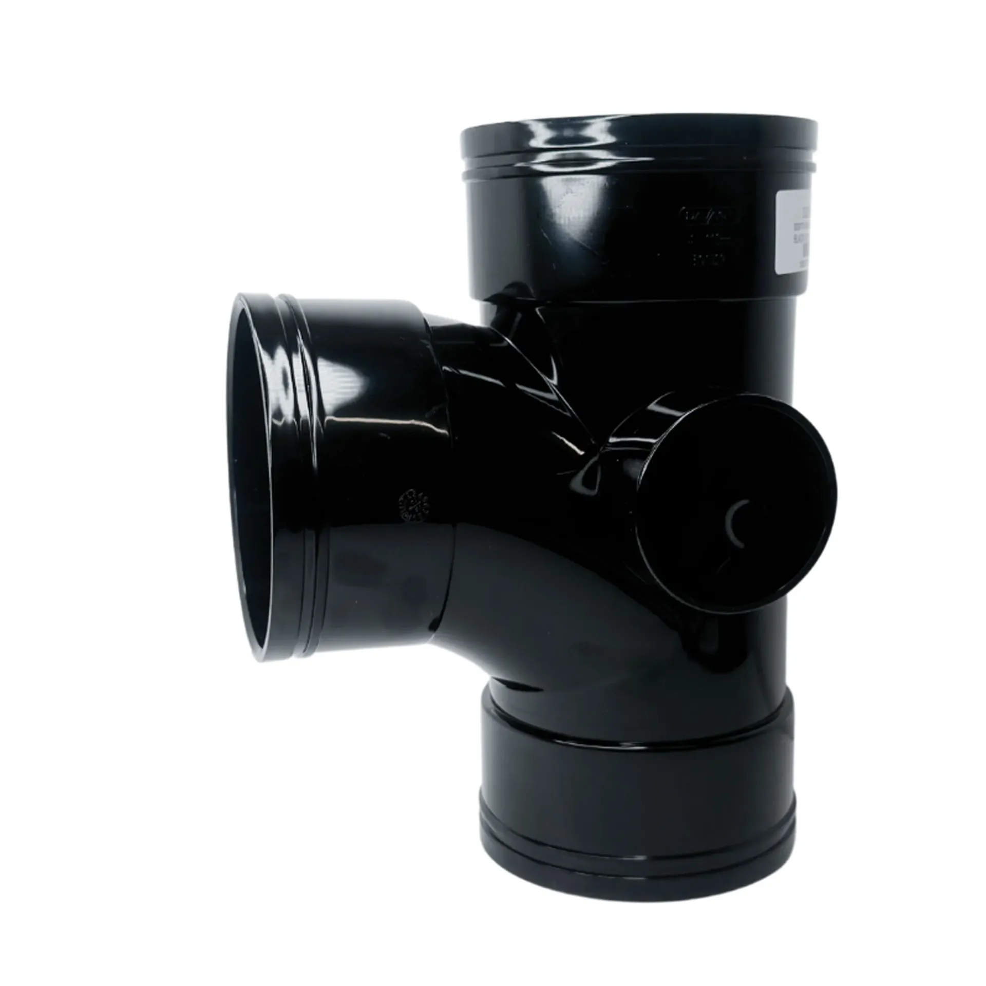 110mm Solvent Weld Triple Socket Black Tee