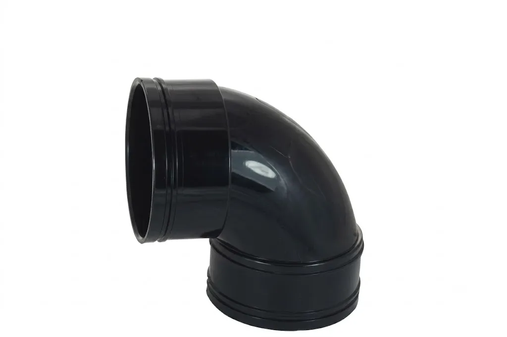 110mm Solvent Weld Double Socket Bend Elbow Black