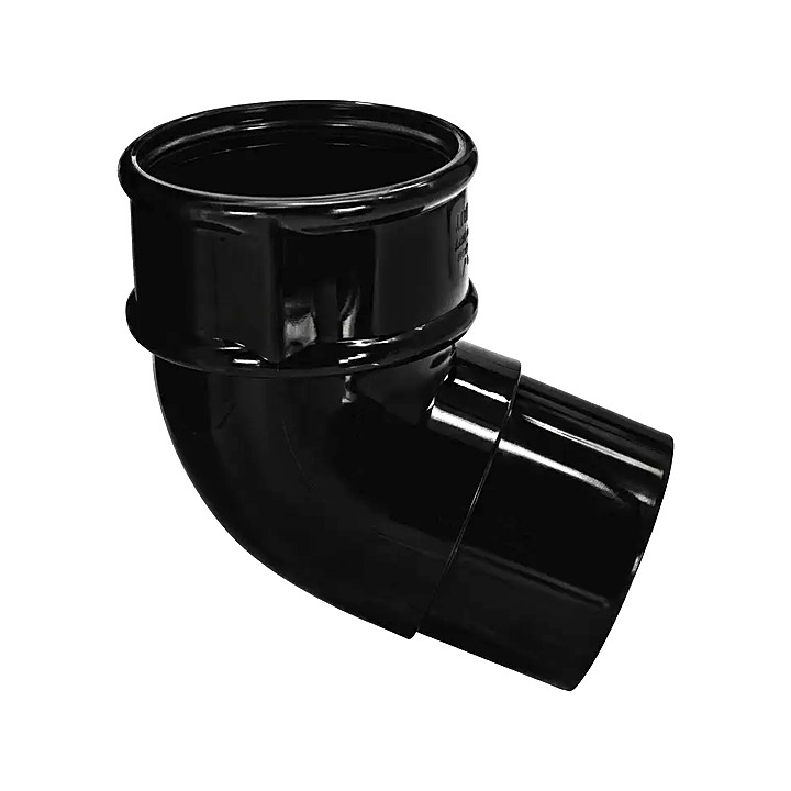 68mm Round Gutter 45° Bend Black