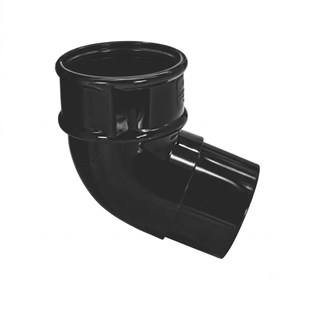 68mm Round Gutter 45° Bend Black