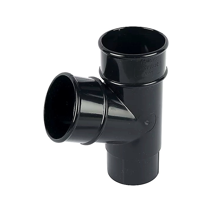 68mm Gutter Tee Bend Black