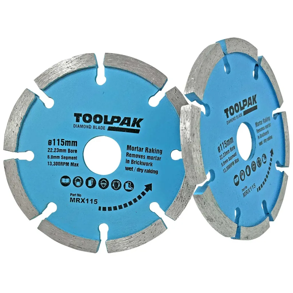 Toolpak Mortar Raking Diamond Blade 115mm x 6mm 2 Pack