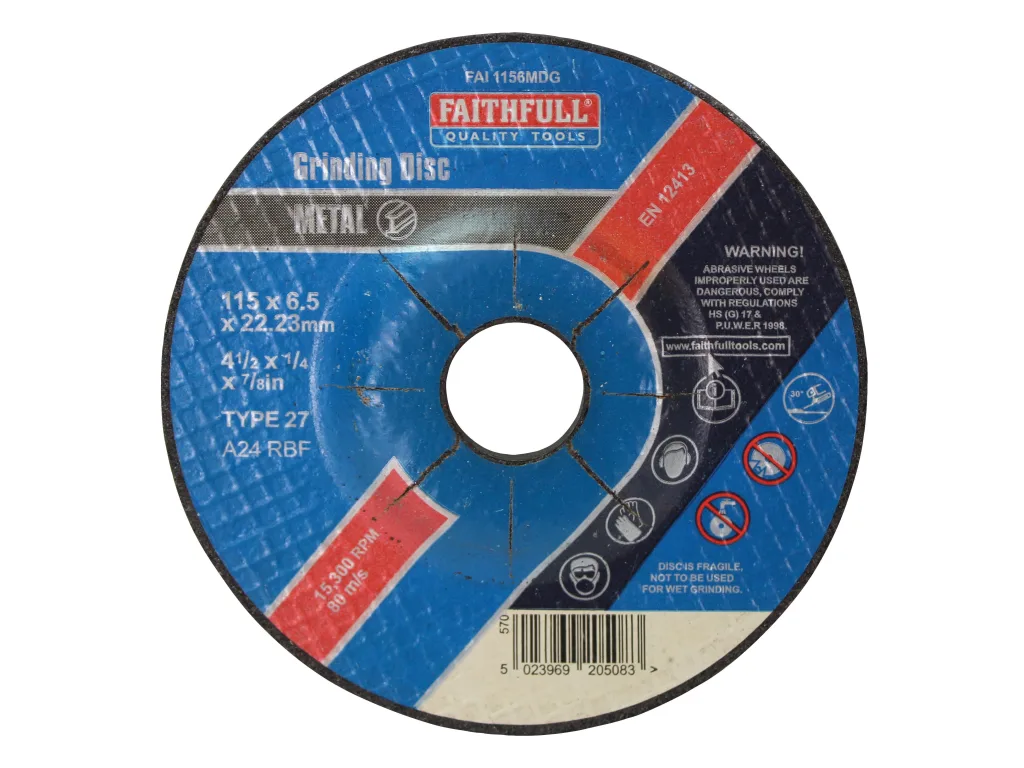 Depressed Centre Metal Grinding Disc 115 x 6.5 x 22.23mm
