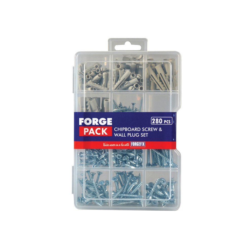 ForgeFix Screw & Wall Plug Kit 280 Piece