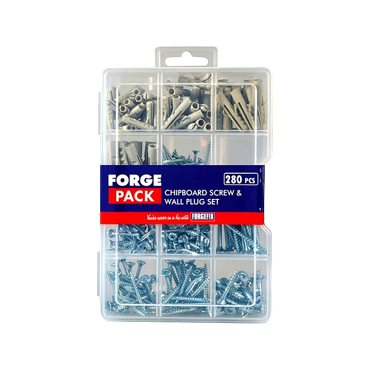 ForgeFix Screw & Wall Plug Kit 280 Piece