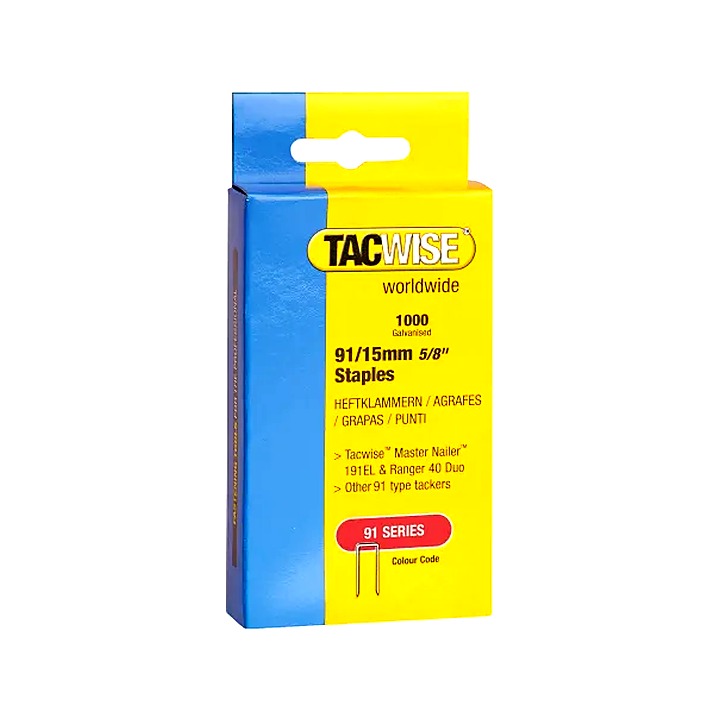 Narrow Crown Staples 15mm Electric Tackers Pack of 1000