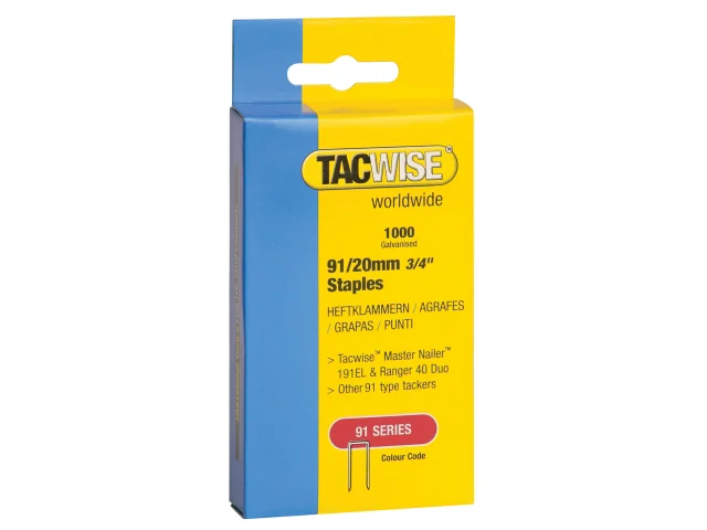 Tacwise Narrow Crown Staples 20mm Pack of 1000