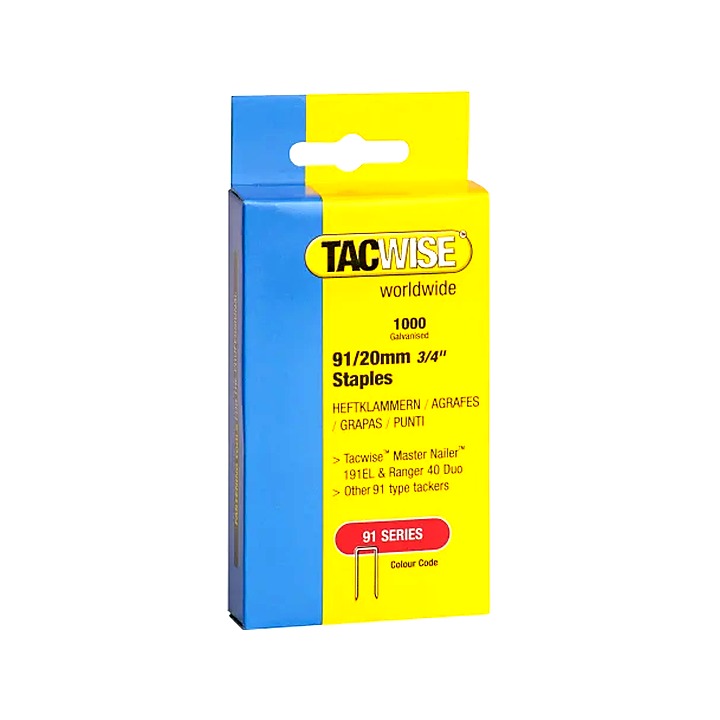 Tacwise Narrow Crown Staples 20mm Pack of 1000