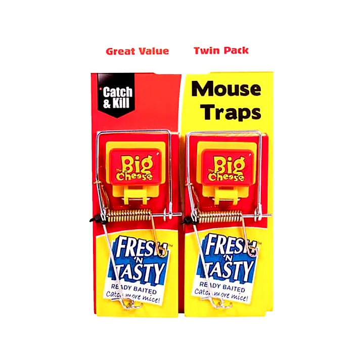Big Cheese Ready Baited Mouse Trap Twin Pack