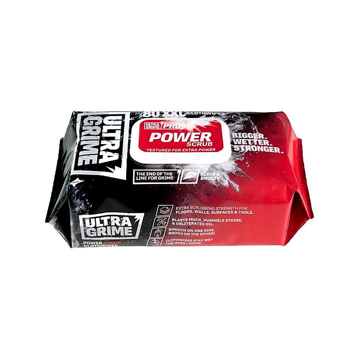 UltraGrime Pro Power Scrub Wipes 80 Pack