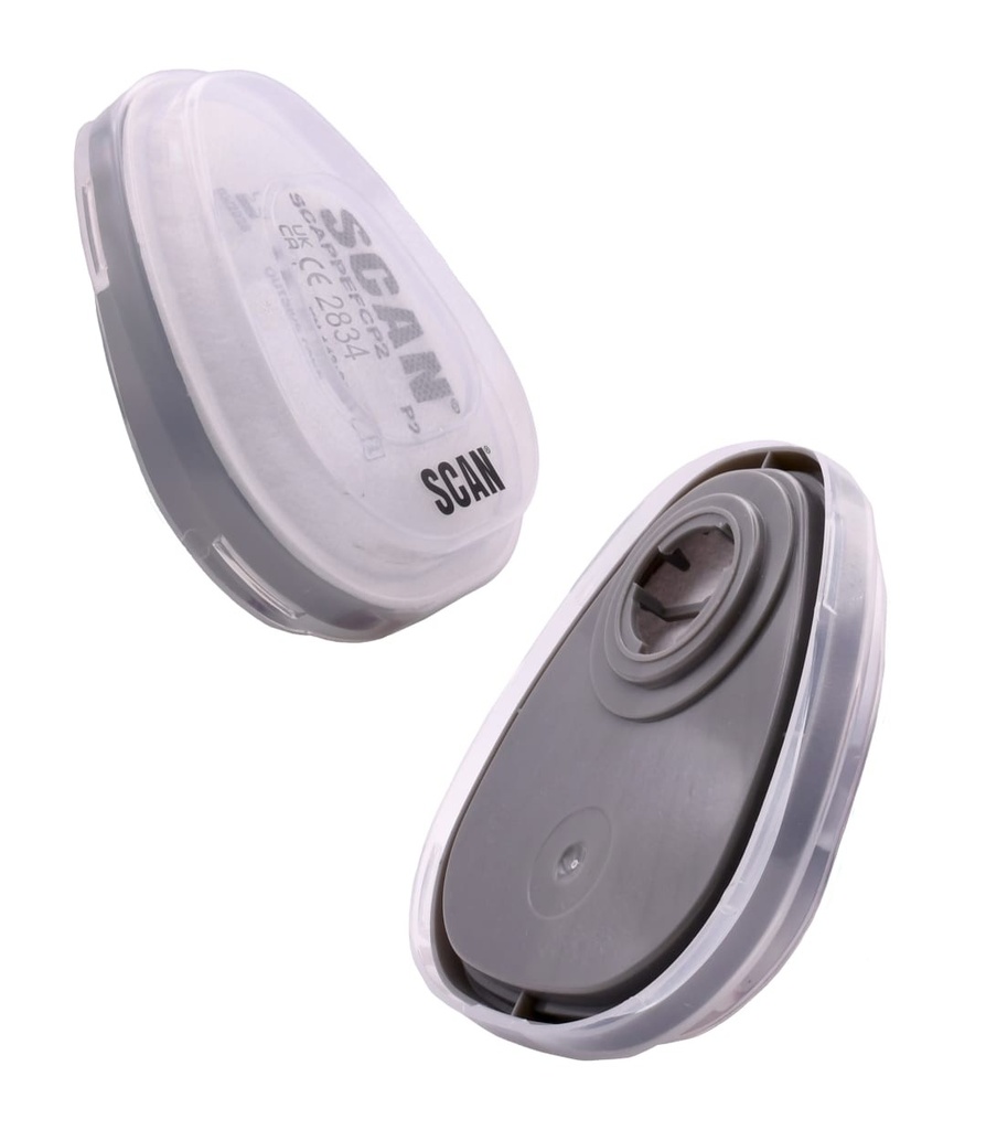 Scan Twin Half Mask P2 Particle Filter Cartridge 2 Pack