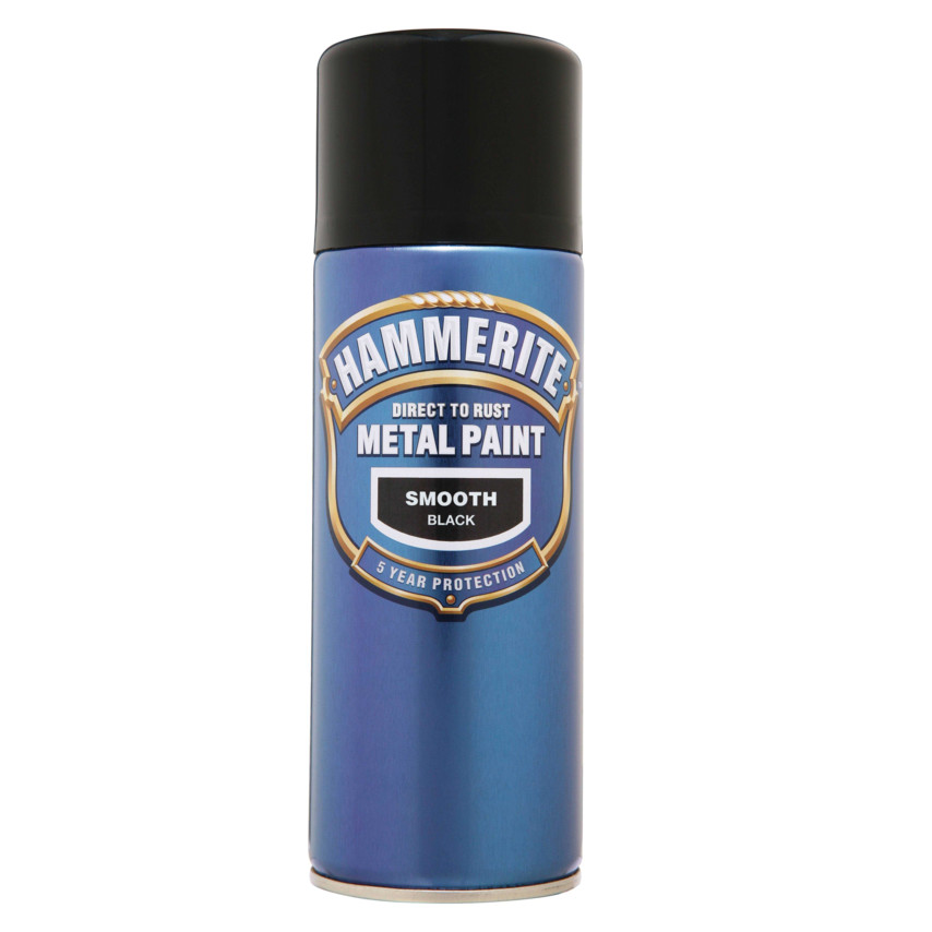 Hammerite Metal Smooth Black Paint 400ml