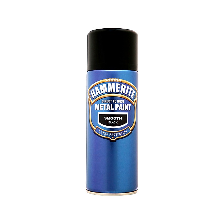 Hammerite Metal Smooth Black Paint 400ml