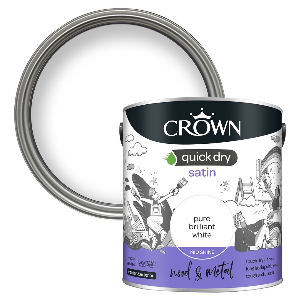 Crown Quick Dry Satin Pure Brilliant White 2.5L