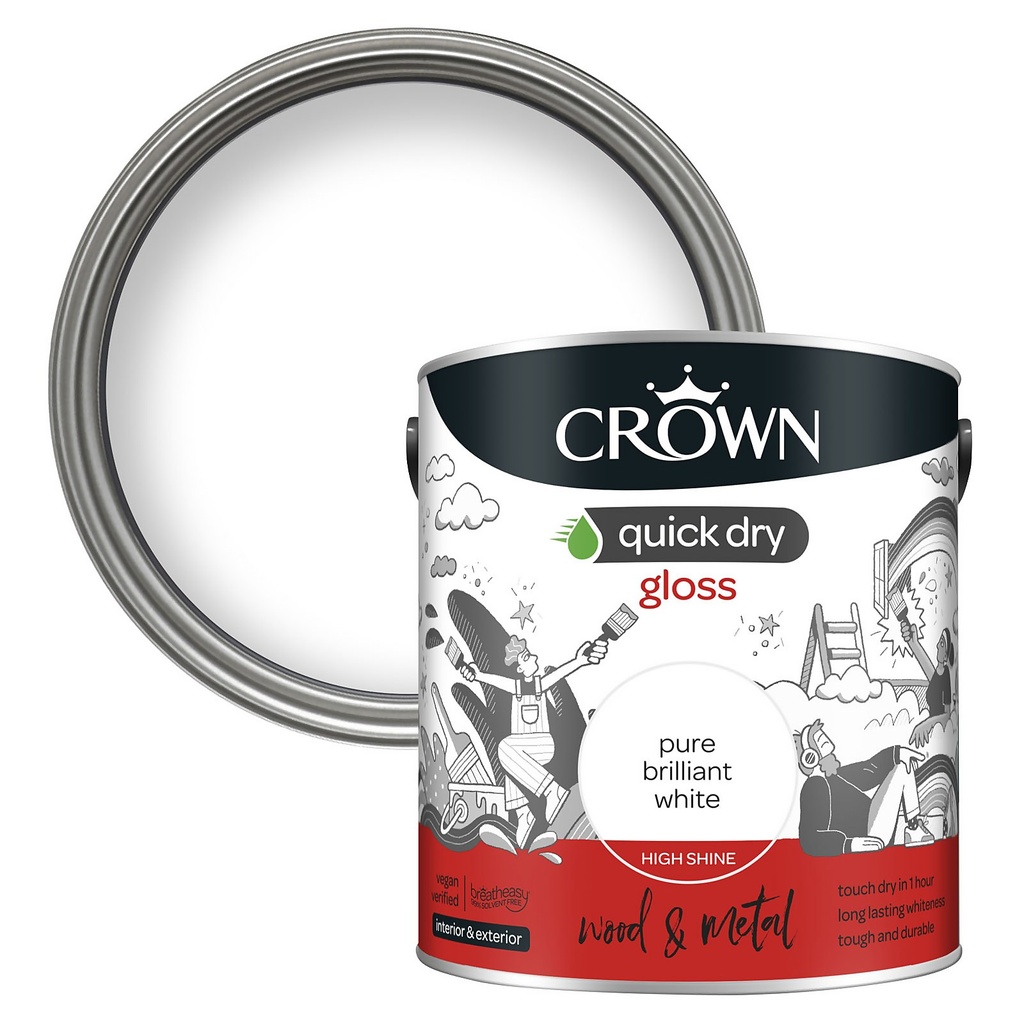 Crown Quick Dry Gloss Pure Brilliant White 2.5L