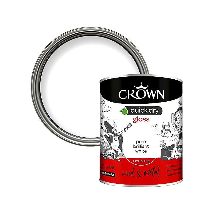 Crown Quick Dry Gloss Pure Brilliant White 750ml