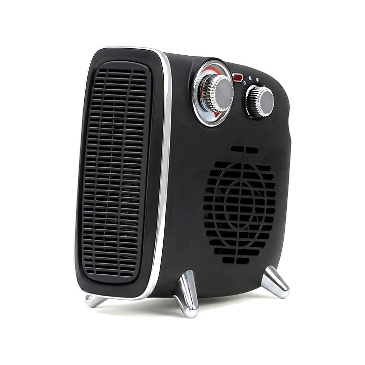 Status 1800W Flat Fan Heater Black