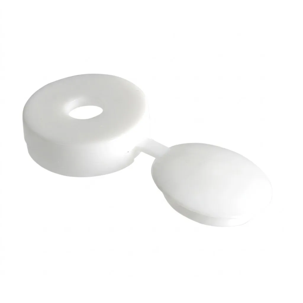 ForgeFix Hinged Cover Cap White No. 6-8 100 Pack