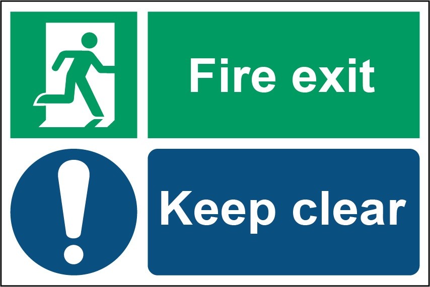 Smiths Fire Exit Keep Clear Sign