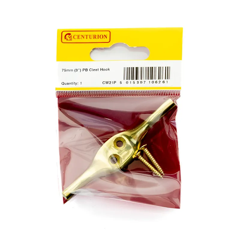 75mm Cleat Hook Brass