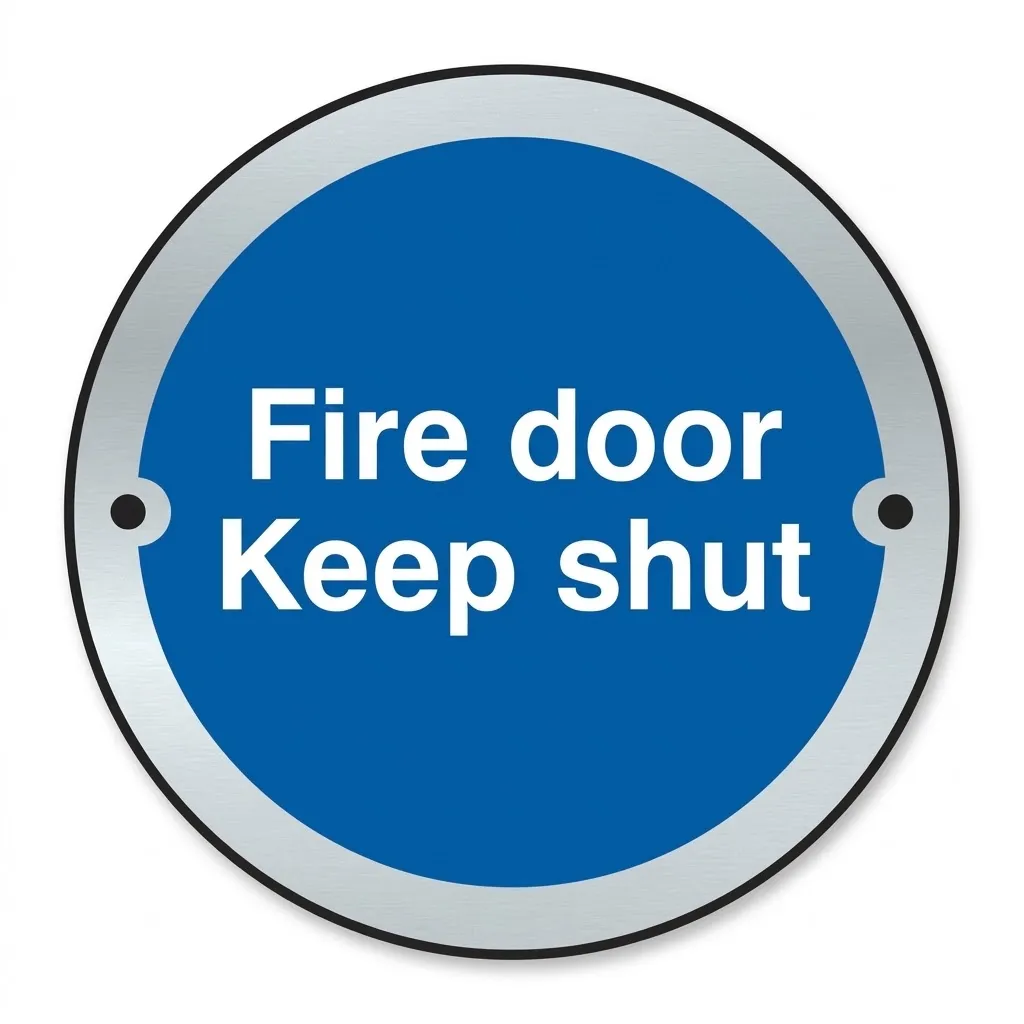 Fire Door Keep Shut Metal Sign