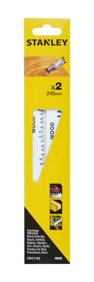 Stanley 240mm Sabre Saw Wood Cutting Blade