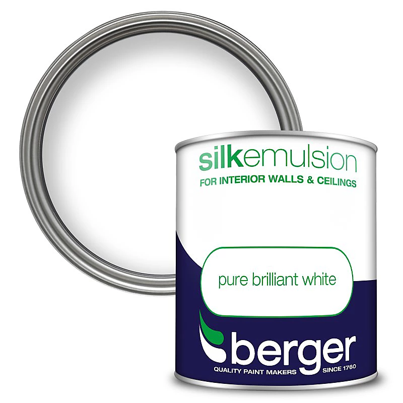 Berger Silk Emulsion Pure Brilliant White Interior Walls & Ceilings 1L