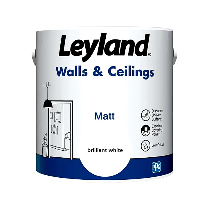 Leyland's Matt Brilliant White Wall & Ceiling 2.5L