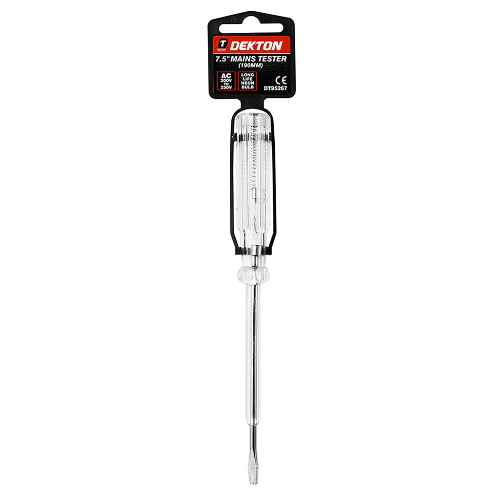 Dekton 7.5" Main Tester Flat Screwdriver (190mm) AC 200v - 250v
